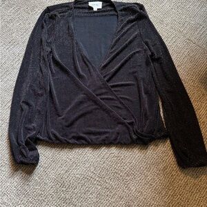 If By Sea Women’s Long Sleeve Black Glitter  Top